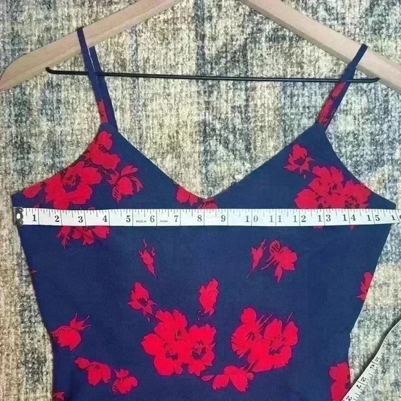 GAP | Women’s Navy Blue and Red Floral Dress | Size XS - Picture 11 of 14